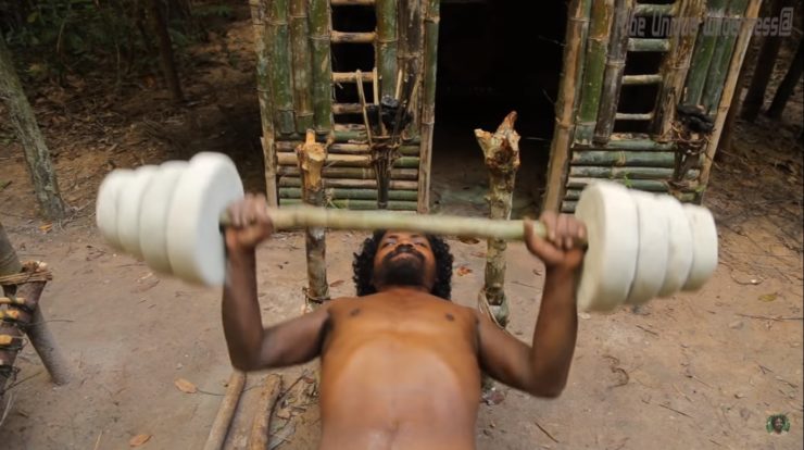 Caveman Created Ancient Gym Workout Tools By Primitive Skills